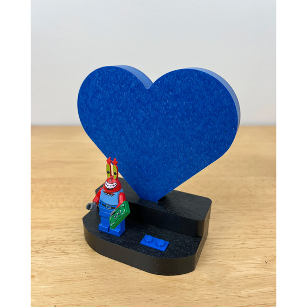 Minifigure Display - Heart (Blue)