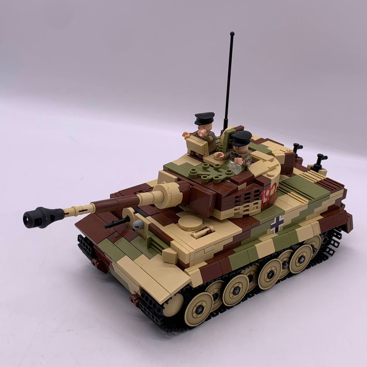 My dad has been working on this LEGO tiger tank. This is the