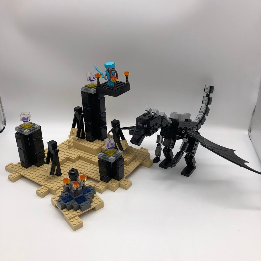 LEGO Minecraft The End Battle 21151 Ender Dragon Building Set Used complete