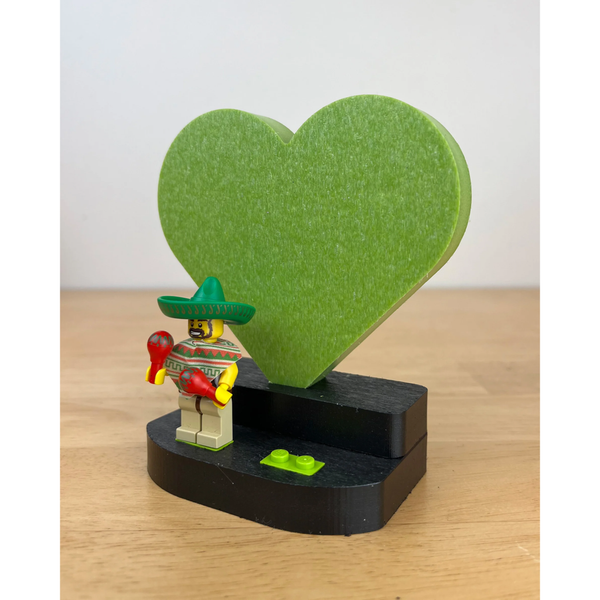 Minifigure Display - Heart (Green)