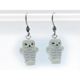 White Owls Earrings - Custom LEGO Jewelry