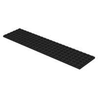 Black - LEGO 6 x 24 stud Plate