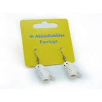 White Owls Earrings - Custom LEGO Jewelry
