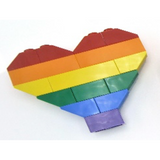 Rainbow Heart Pin - Custom LEGO Jewelry
