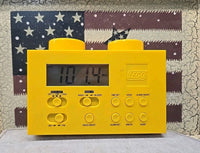 Alarm Clock Radio Brick Yellow [USED] - Tested Working!