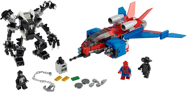 76150 Spiderjet vs. Venom Mech - Certified Used, 100% Complete LEGO Marvel Spiderman Set