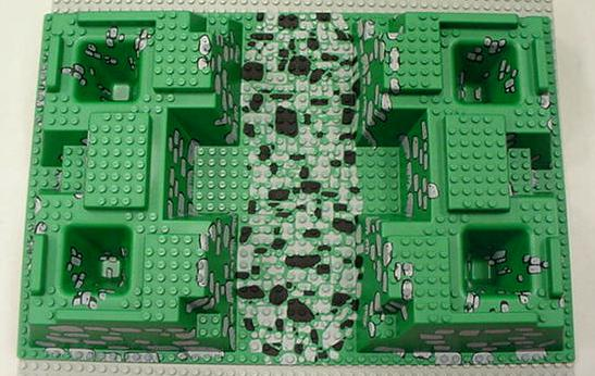 10"x15" LEGO® Raised Baseplate - Rock Path Pattern