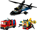 60462 Helicopter, Fire Truck, & Submarine Remix - New LEGO City Set