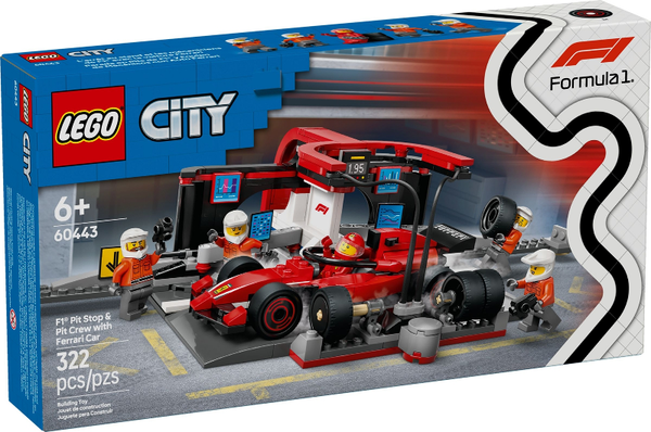 60443 F1 Pit Stop & Pit Crew with Ferrari Car - New LEGO City Set