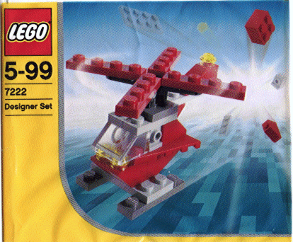 7222 Small Red Helicopter Polybag - New, Sealed, Retired LEGO Designer Set