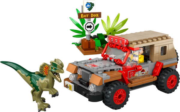 76958 Dilophosaurus Ambush - Certified Used, 100% Complete LEGO Jurassic Park Set