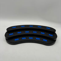 Crescent Minifigure Display Stand - Black with Blue Bricks