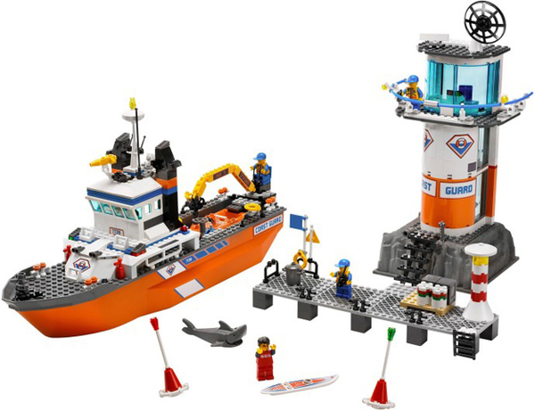 7739 Coast Guard Patrol Boat & Tower - Certified Used, 100% Complete LEGO City Set