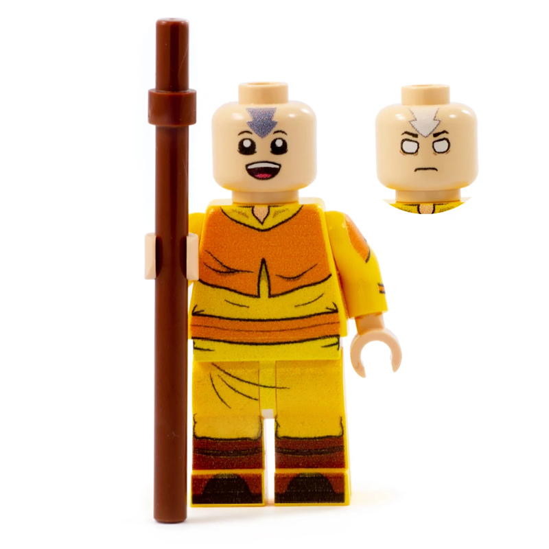 Aang Custom LEGO Avatar The Last Airbender Minifigure Bricks Minifigs Eugene