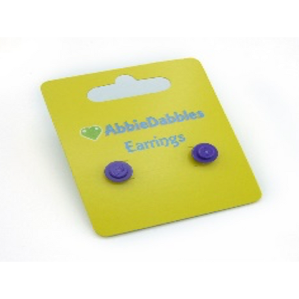 Purple Plain Stud Earrings - Custom LEGO Jewelry