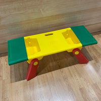 Vintage activity table with folding legs Used LEGO Storage Bricks Minifigs Eugene