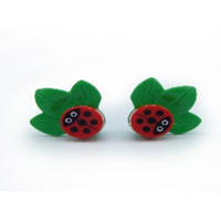 Ladybug with Leaves Earrings