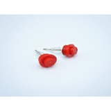 Red Plain Stud Earrings - Custom LEGO Jewelry