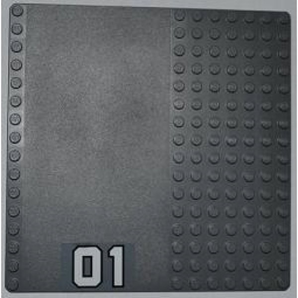 LEGO® Baseplate, Road 16 x 16 with Driveway and '01' Pattern (Sticker) - Set 7945