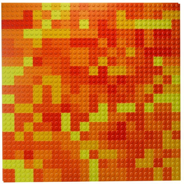 Orange Miner Mosaic - 12"x12" LEGO® compatible plate