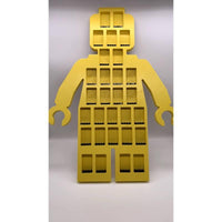 Custom wooden LEGO® minifigure display - medium yellow
