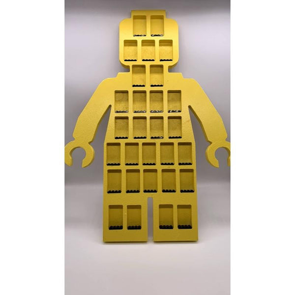 Custom wooden LEGO® minifigure display - medium yellow