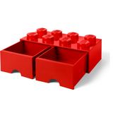 Storage Brick 2 x 4 with Drawers - Red [USED]