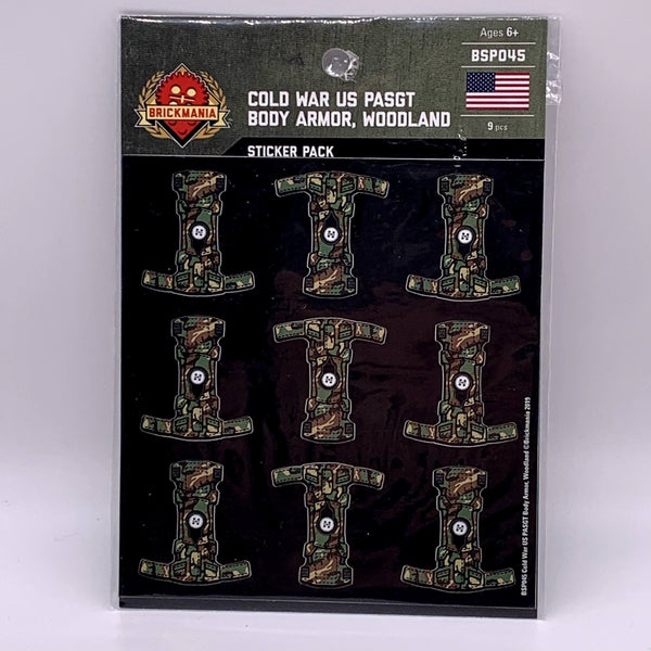 Cold War US PASGT Body Armor, Woodland - Sticker Pack