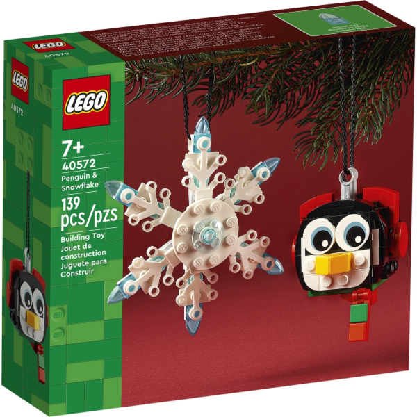40572 Penguin & Snowflake Ornaments [New, Sealed, Retired]
