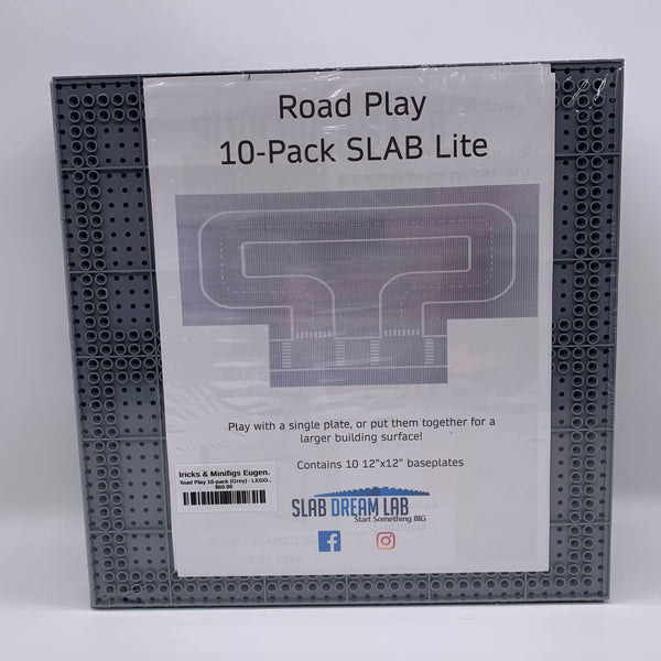 Road Play 10-pack (Grey) - LEGO®-compatible Baseplates